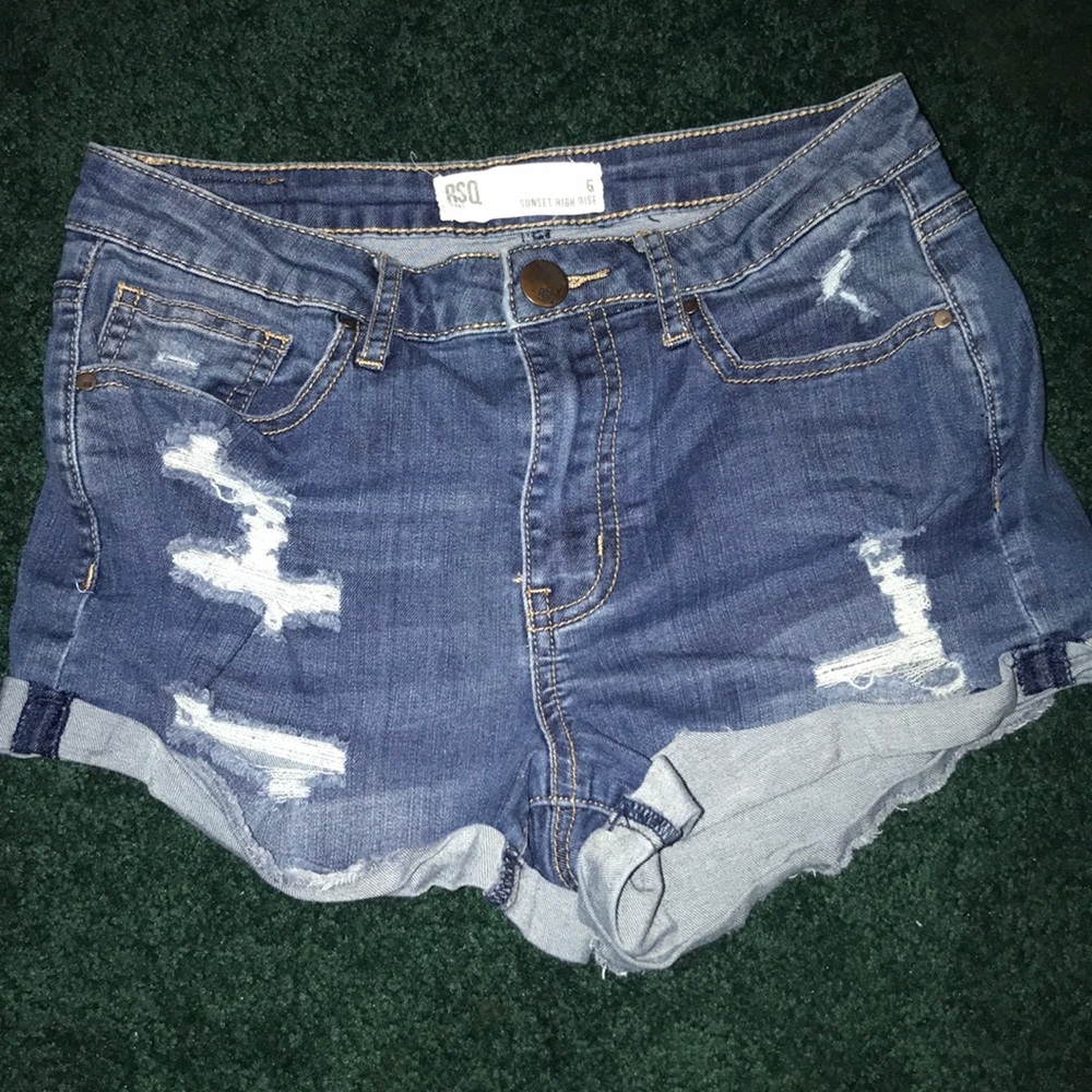 RSQ sunset high rise Jean shorts distressed